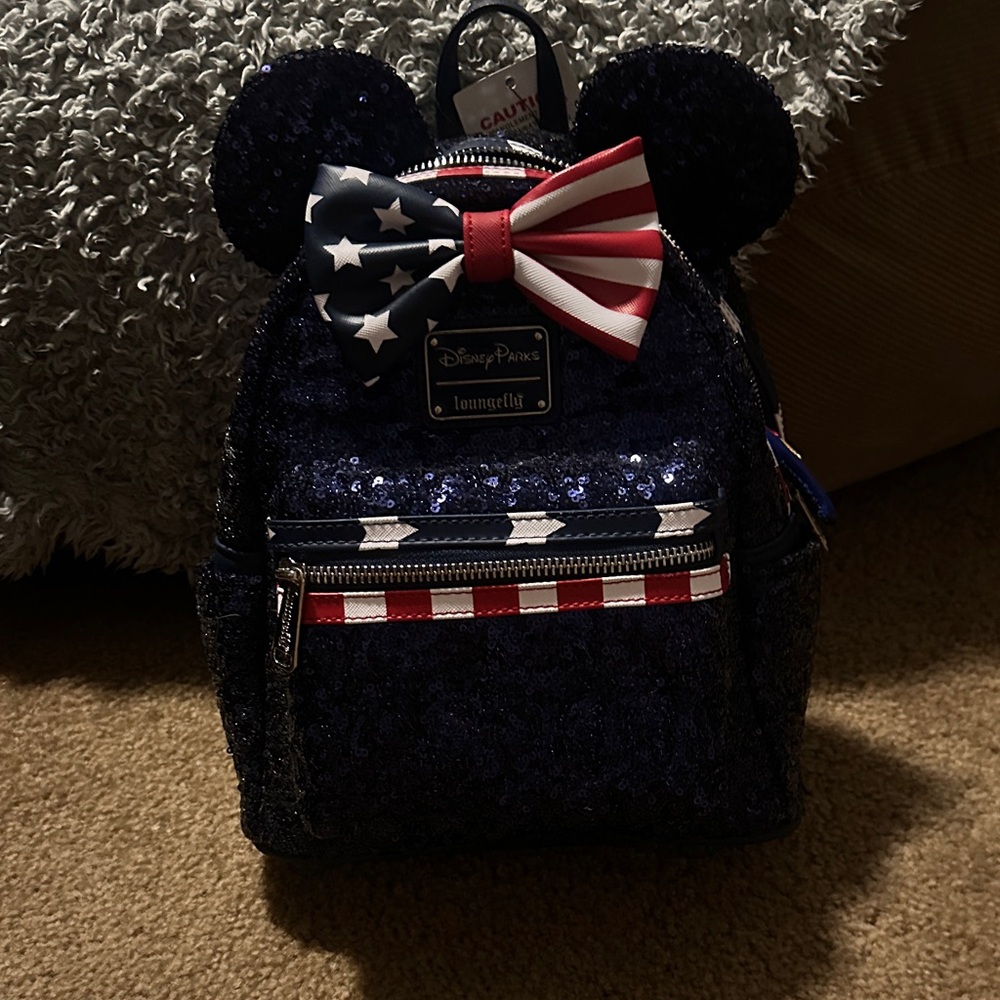 Loungefly Red white and blue Disney backback